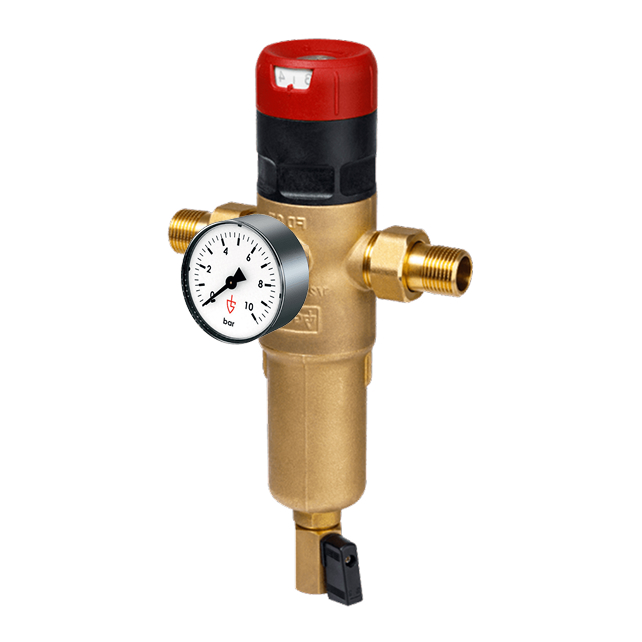 Сетчатый фильтр с редуктором давления Goetze FD07-1/2H и манометр Goetze MA10-50 (арт. GTZFIN013)
