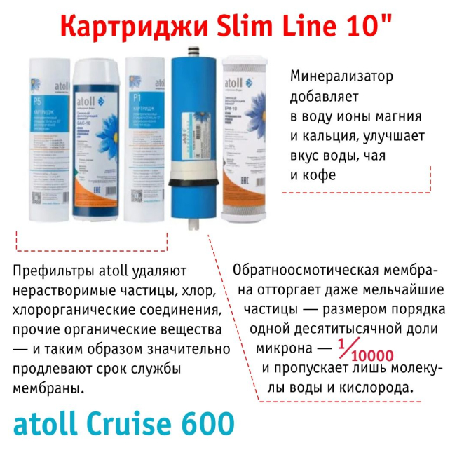 Прямоточная система обратного осмоса atoll Cruise 600 (арт. ATEFDR089)