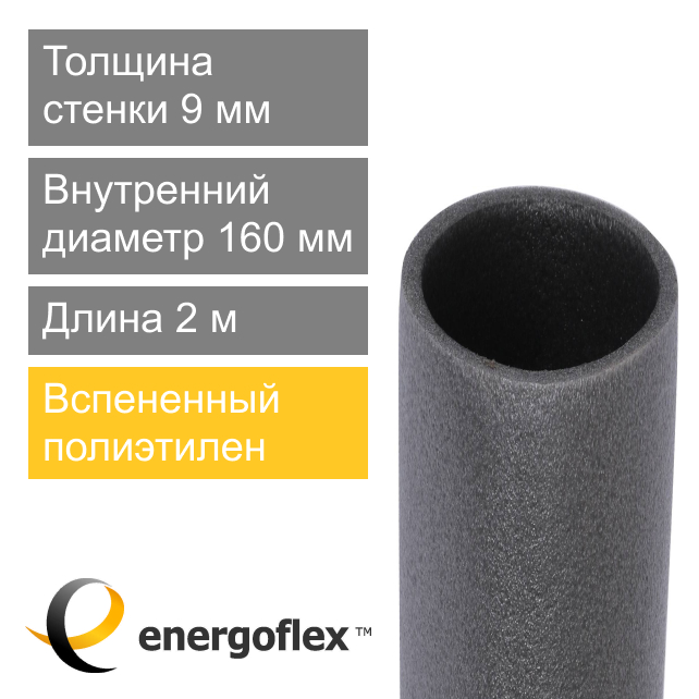 Утеплитель для труб 160 х 9 мм Energoflex Super (арт. EFXT160092SU)