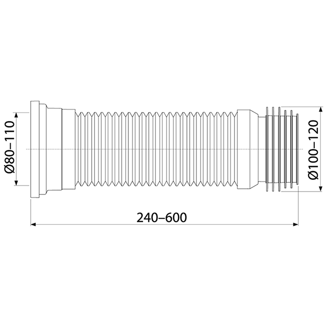 Гофра с манжетой для подключения унитаза Alcaplast A97 (арт. 8594045933468)