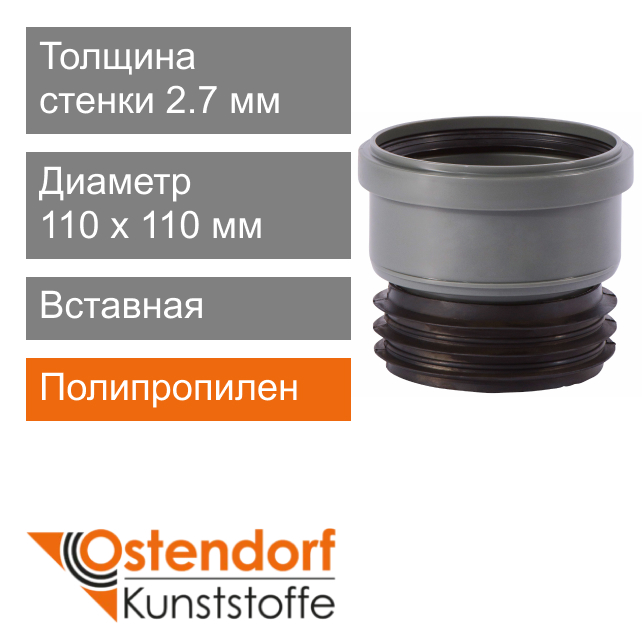 Муфта вставная для внутренней канализации 110 мм Ostendorf HT (арт. 115750)