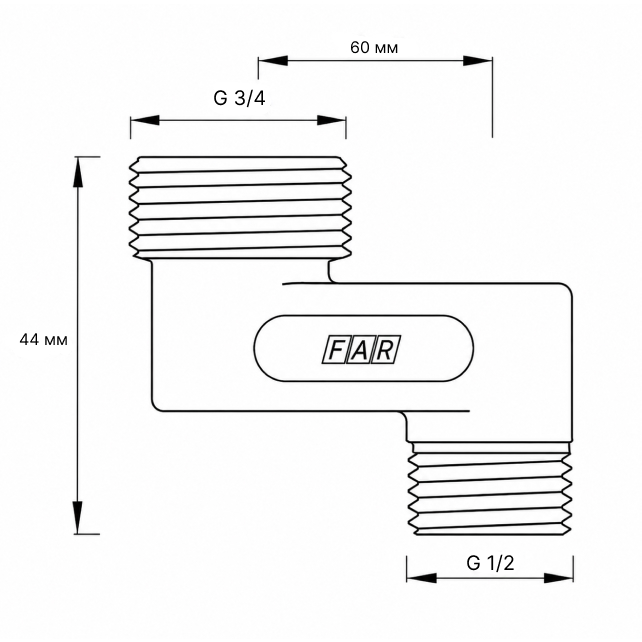 Эксцентрик FAR 3/4" х 1/2" НР-НР, 6 см  (арт. FC556363412)