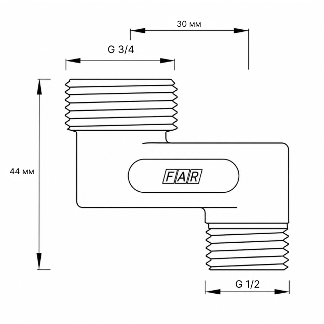 Эксцентрик FAR 3/4" х 1/2" НР-НР, 3 см  (арт. FC 5563 33412)