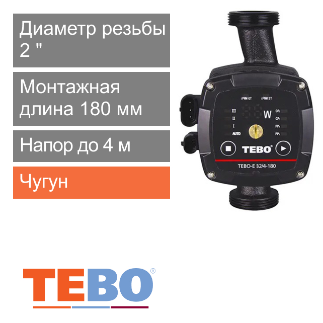 Циркуляционный насос TEBO-E 32-40 180 (арт. TEBO-E-32-40-180)